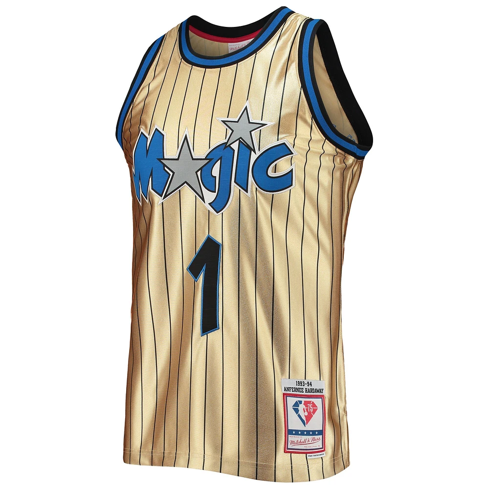 Homme Mitchell & Ness Penny Hardaway Or Orlando Magic 75e Anniversaire 1993/94 Hardwood Classics Swingman Maillot