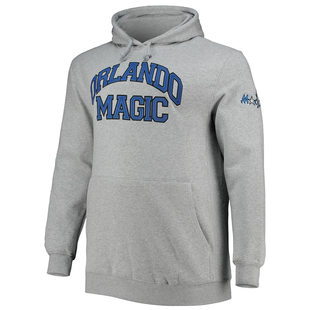 Men's Mitchell & Ness Penny Hardaway Heathered Gray Orlando Magic Big Tall Name Number Pullover Hoodie