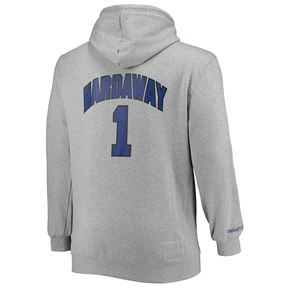 Men's Mitchell & Ness Penny Hardaway Heathered Gray Orlando Magic Big Tall Name Number Pullover Hoodie