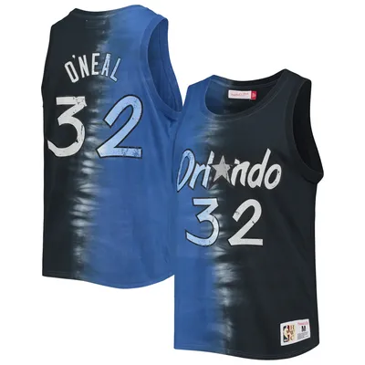 Shaquille O'Neal Orlando Magic Mitchell & Ness Hardwood Classics Tie-Dye Name Number Tank Top - Blue/Black