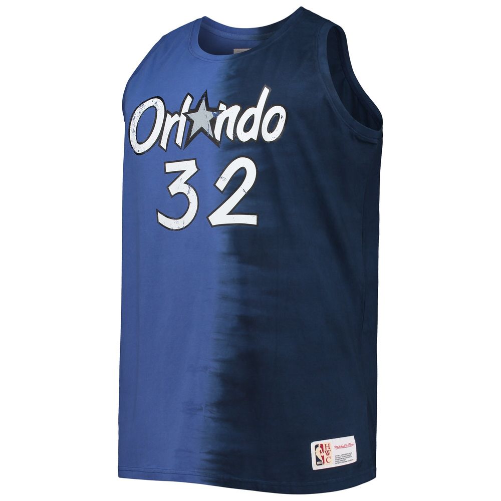 Men's Mitchell & Ness Shaquille O'Neal Blue/Navy Orlando Magic Big Tall Profile Tie-Dye Player Tank Top