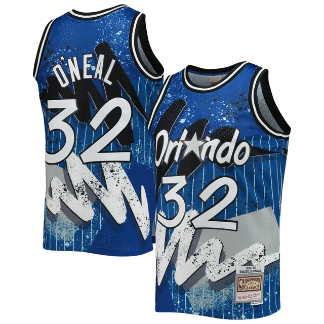 Orlando Magic Shaquille O'Neal Mitchell & Ness 1993-94 Hardwood Classics  Swingman Player White Pinstripe Jersey