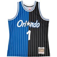 Men's Mitchell & Ness Tracy McGrady Blue/Black Orlando Magic Hardwood Classics 2003/04 Split Swingman Jersey Size: Large