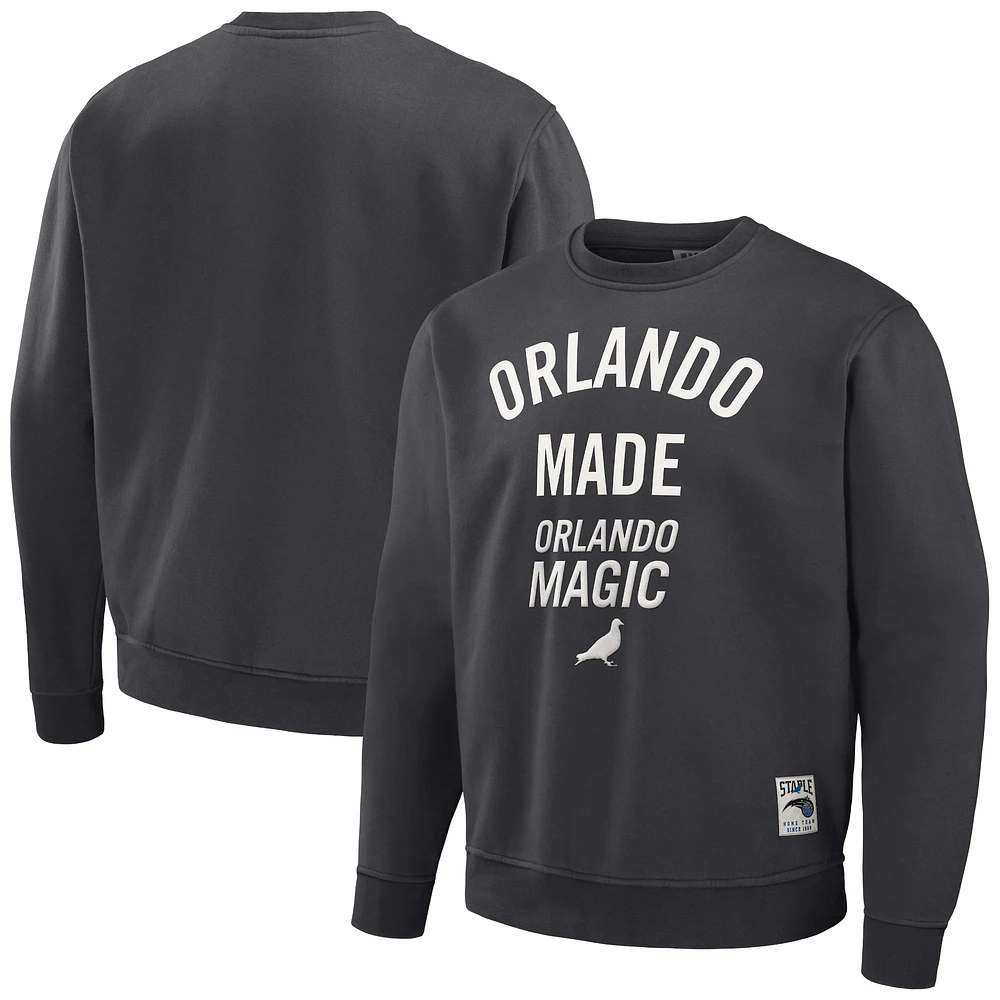 Sweat-shirt en peluche NBA x Staple anthracite Orlando Magic Pigeon pour hommes