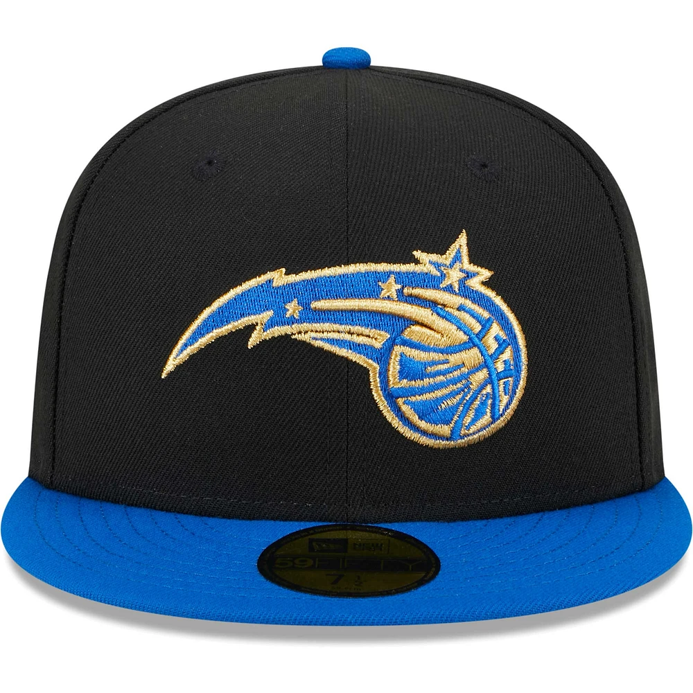 Casquette ajustée 59FIFTY Orlando Magic Gameday Gold Pop Stars New Era pour hommes, noir/bleu