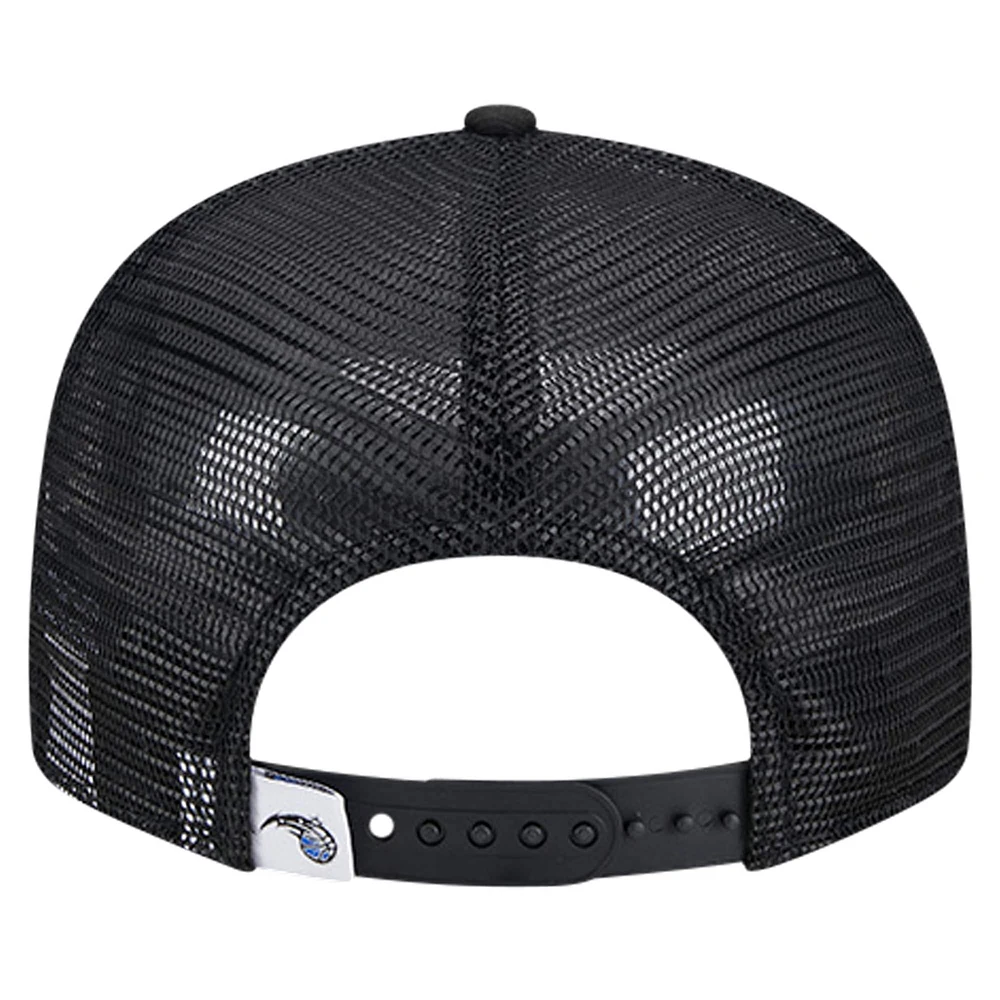 Men's New Era Black Orlando Magic Meshback 9FIFTY Snapback Hat