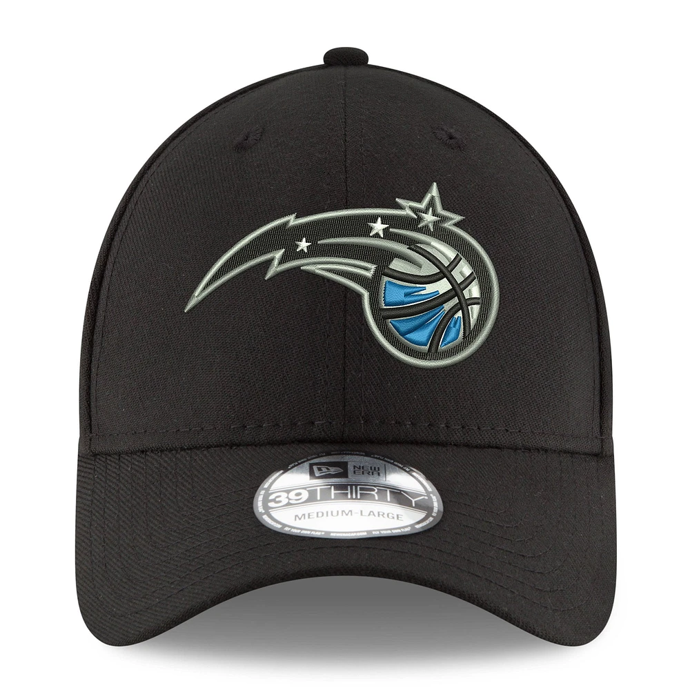 Men's New Era Black Orlando Magic Team Classic 39THIRTY Flex Hat