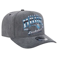 Men's New Era  Charcoal Orlando Magic Throwback Washed Pre-Curved 9FIFTY Snapback Hat