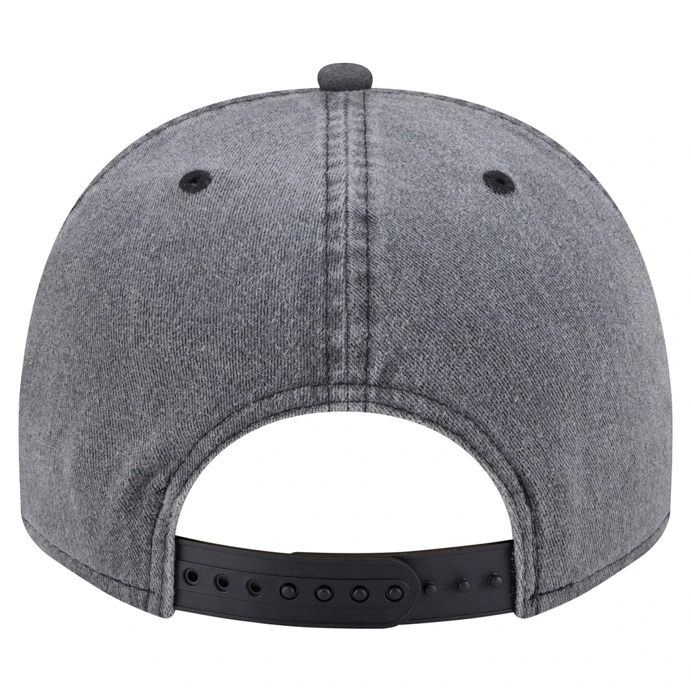 Men's New Era  Charcoal Orlando Magic Throwback Washed Pre-Curved 9FIFTY Snapback Hat