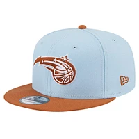 Pack de couleurs 2 tons Orlando Magic New Era pour hommes - Casquette Snapback 9FIFTY bleu clair/marron