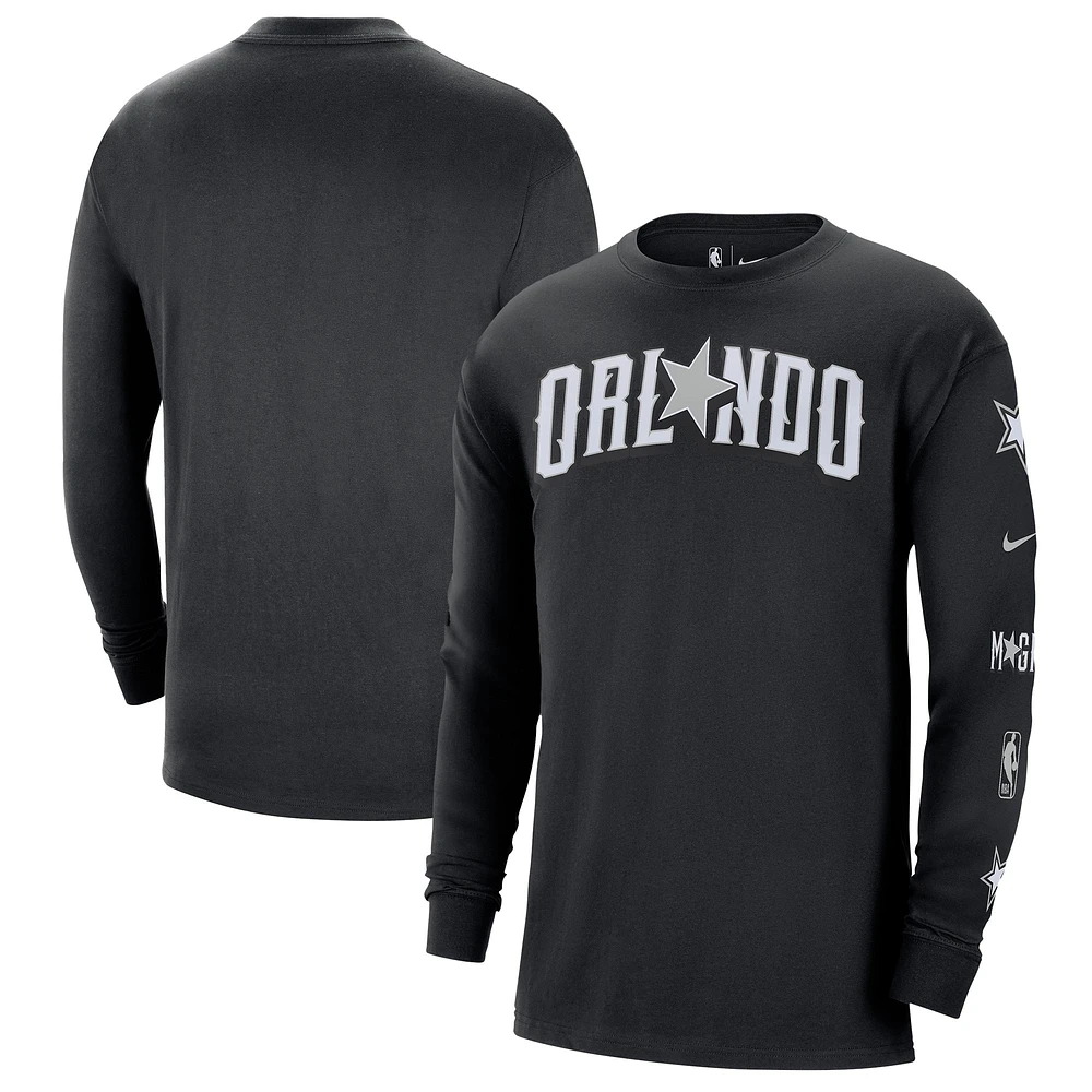 T-shirt à manches longues expressif Nike noir Orlando Magic 2023/24 City Edition Max90 pour homme