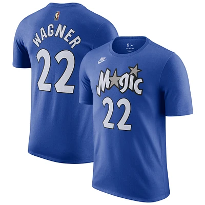 T-shirt avec nom et numéro Nike Franz Wagner pour homme, bleu, Orlando Magic 2023/24, édition classique