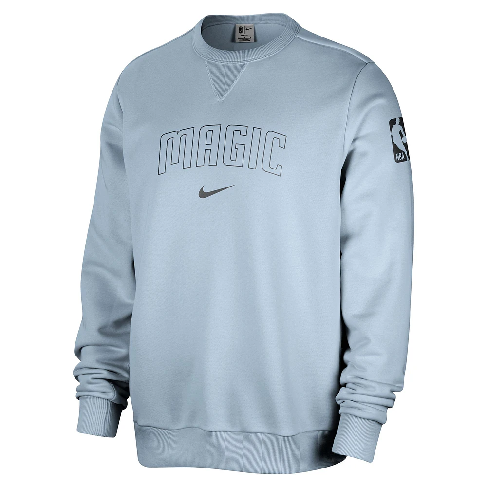 Sweat-shirt Nike bleu clair Orlando Magic Courtside Standard Issue Performance pour homme