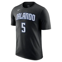 T-shirt Nike Paolo Banchero pour homme noir Orlando Magic Icon 2022/23 avec nom et numéro