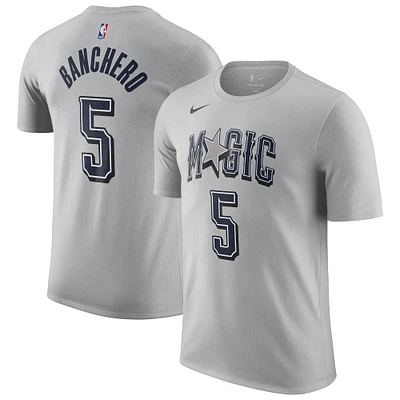 T-shirt Nike pour homme avec nom et numéro Paolo Banchero Silver Orlando Magic 2024/25 City Edition