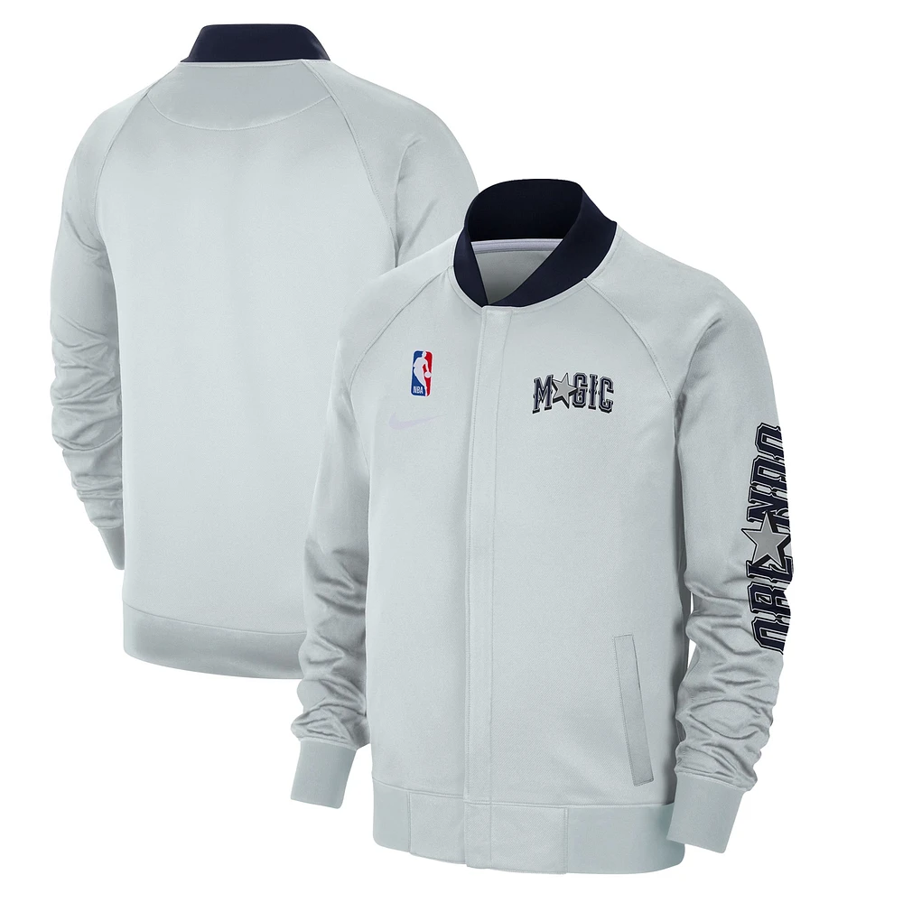 Veste Nike Silver Orlando Magic 2024/25 City Edition Authentic Showtime Performance entièrement zippée pour homme