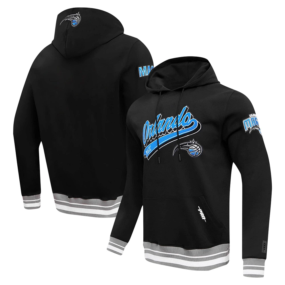 Men's Pro Standard Black Orlando Magic Script Tail Pullover Hoodie