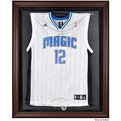 Vitrine de présentation avec logo encadré marron des Orlando Magic