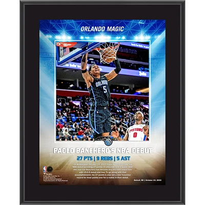 Plaque sublimée de 10,5" x 13" des débuts des recrues de la NBA 2022 de Paolo Banchero Orlando Magic