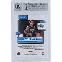 Carte de recrue 9/10 authentifiée 2022-23 Panini Donruss Rated Rookie de Paolo Banchero Orlando Magic, encre argentée n° 201 Beckett Fanatics Witnessed