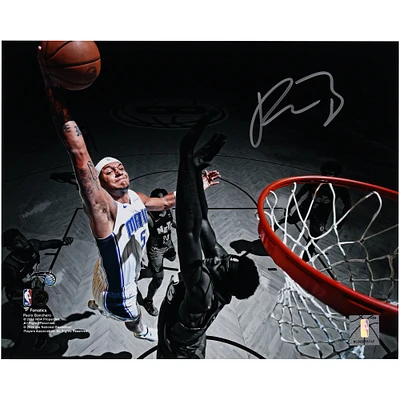 Photographie autographiée de 20,3 x 25,4 cm de Paolo Banchero du match Dunk contre les Brooklyn Nets entre les Orlando Magic et les Brooklyn Nets