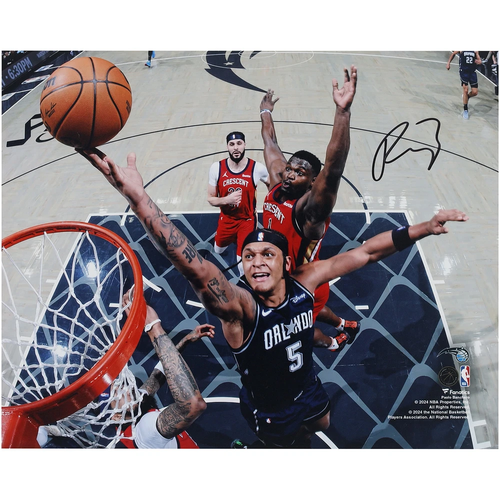 Paolo Banchero Orlando Magic Autographed 8" x 10" Layup vs Zion Williamson Photograph