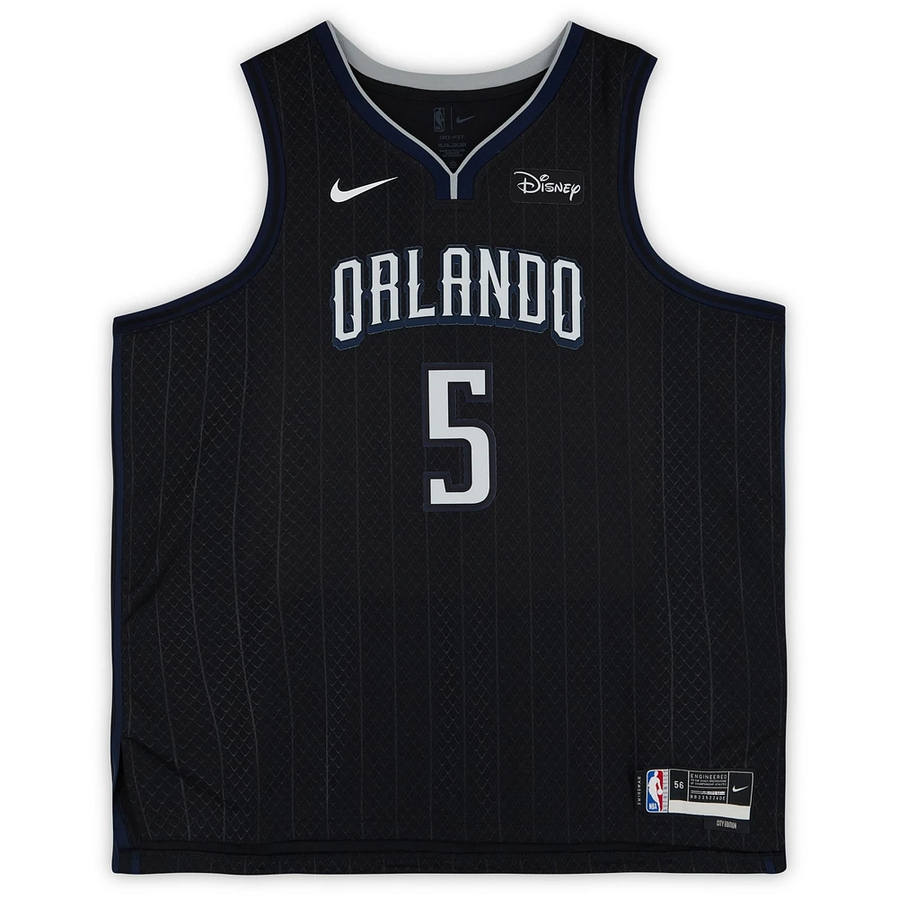 Paolo Banchero Orlando Magic Autographed Black Nike 2022/23 City Edition Swingman Jersey 