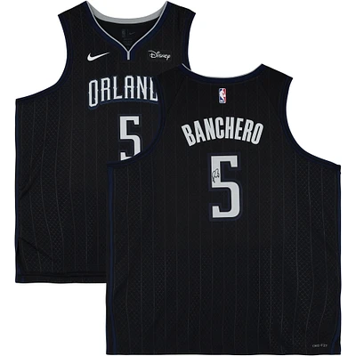 Paolo Banchero Orlando Magic Autographed Black Nike 2022/23 City Edition Swingman Jersey 