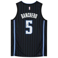 Maillot Nike Swingman noir dédicacé par Paolo Banchero des Orlando Magic
