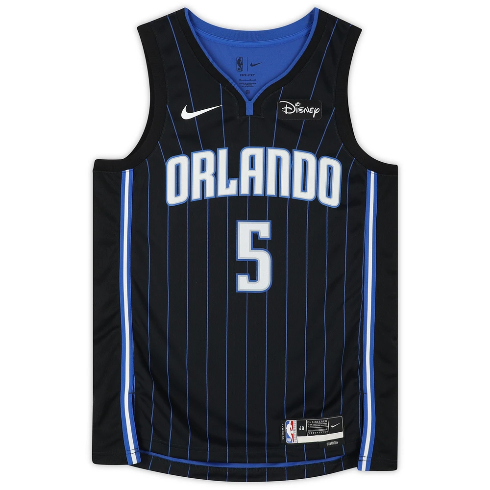 Maillot Nike Swingman noir dédicacé par Paolo Banchero des Orlando Magic