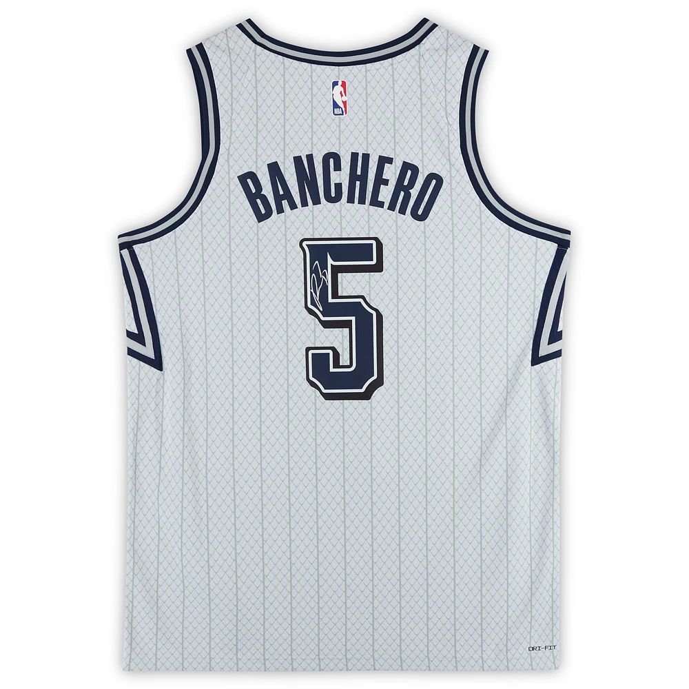 Paolo Banchero Orlando Magic Autographed Silver Nike 2024-25 City Edition Swingman Jersey 