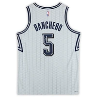 Paolo Banchero Orlando Magic Autographed Silver Nike 2024-25 City Edition Swingman Jersey 