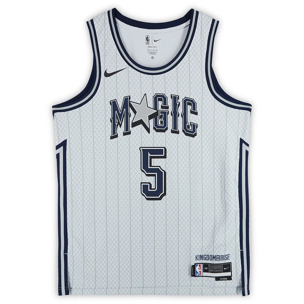Paolo Banchero Orlando Magic Autographed Silver Nike 2024-25 City Edition Swingman Jersey 