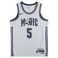 Paolo Banchero Orlando Magic Autographed Silver Nike 2024-25 City Edition Swingman Jersey 