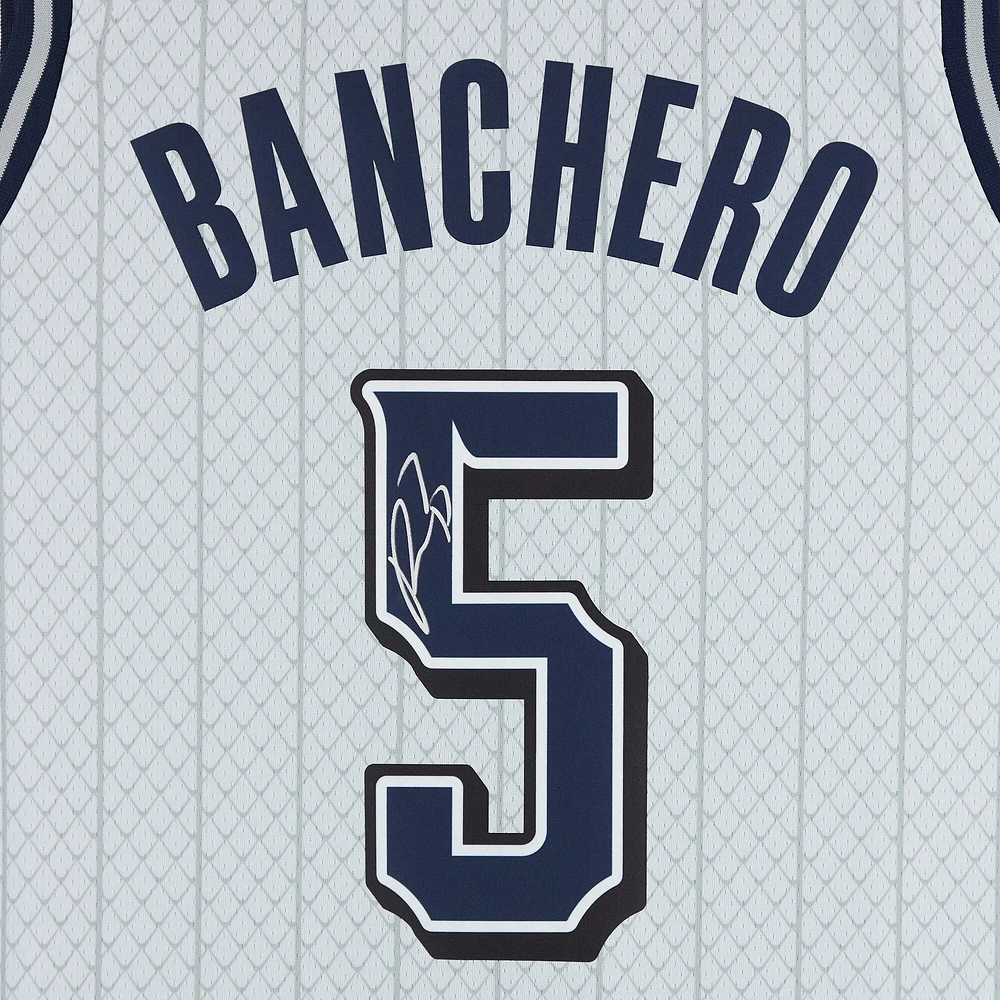 Paolo Banchero Orlando Magic Autographed Silver Nike 2024-25 City Edition Swingman Jersey 