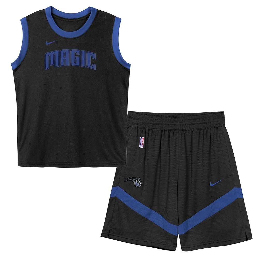 Ensemble débardeur et short en maille Orlando Magic noir pour enfant d'âge préscolaire