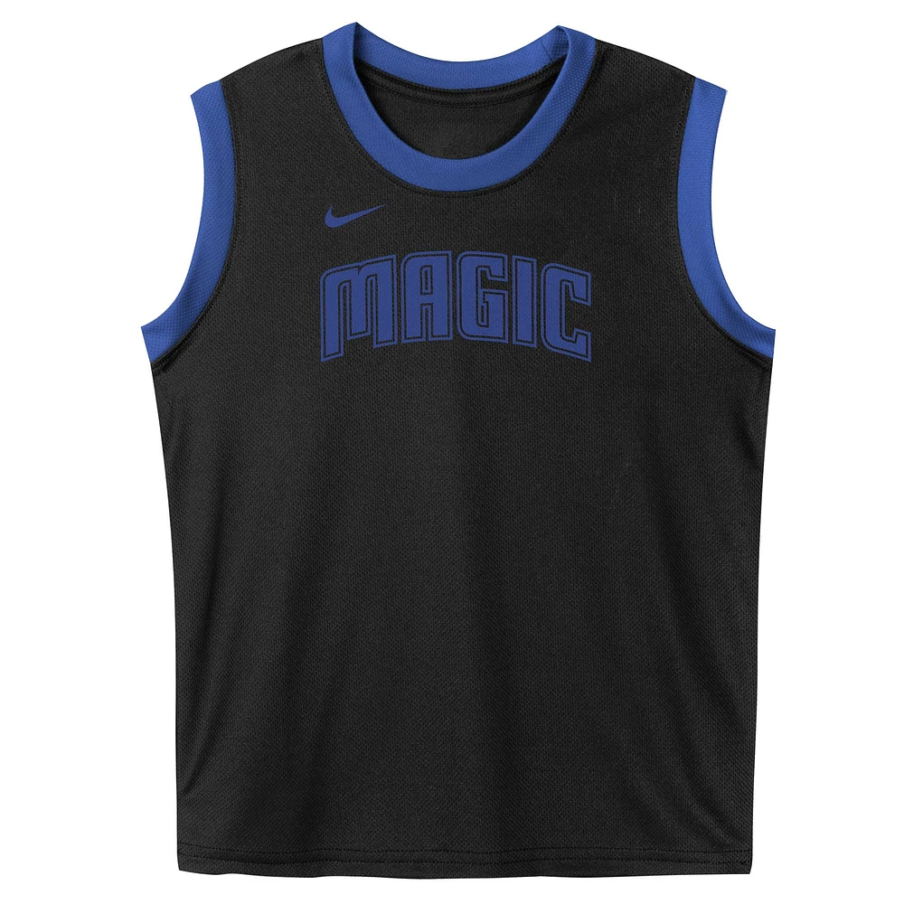 Ensemble débardeur et short en maille Orlando Magic noir pour enfant d'âge préscolaire