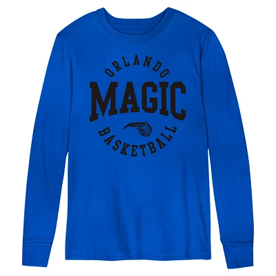 T-shirt bleu à manches longues Orlando Magic Around the Block pour enfants d'âge préscolaire