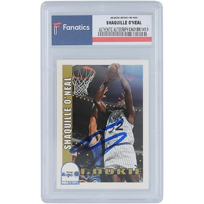 Carte de recrue autographiée par Shaquille O'Neal Orlando Magic Skybox #442 de 1992