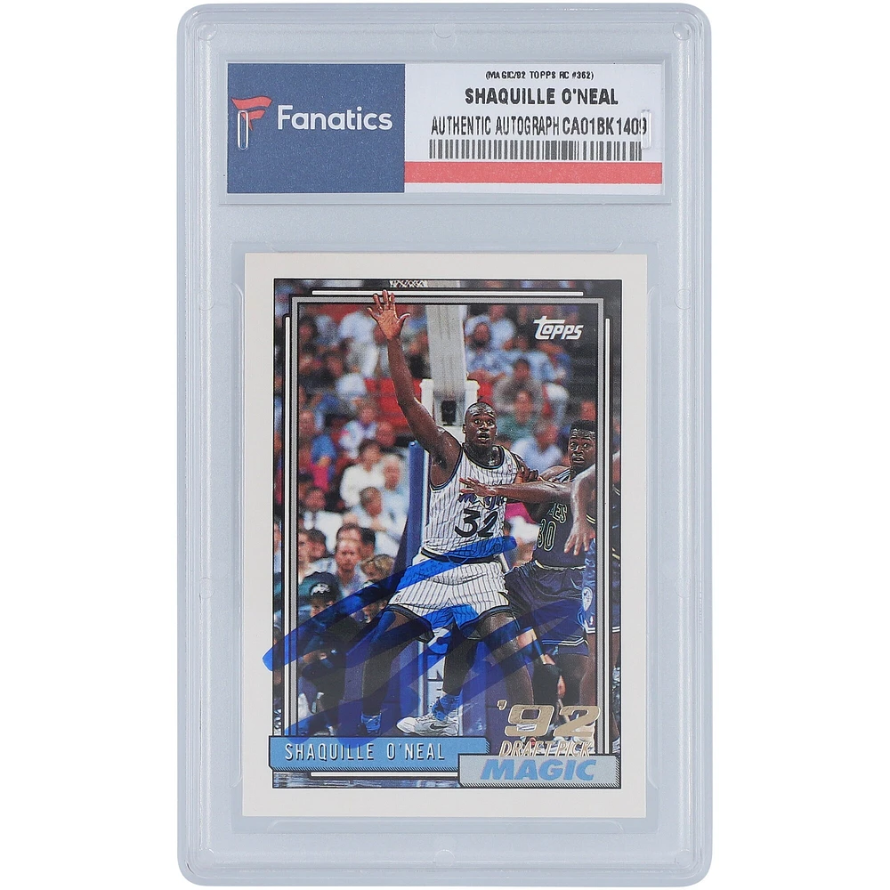 Carte de recrue Topps #362 autographiée par Shaquille O'Neal des Orlando Magic en 1992
