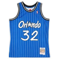 Maillot Swingman Mitchell & Ness 1994-95 bleu dédicacé par Shaquille O'Neal des Orlando Magic avec inscription « HOF 16 »