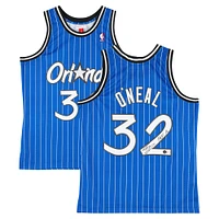 Maillot Swingman Mitchell & Ness 1994-95 bleu dédicacé par Shaquille O'Neal des Orlando Magic avec inscription « HOF 16 »