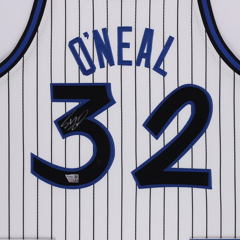 Shaquille O'Neal Orlando Magic Autographed SM Deluxe Framed White 1993 Mitchell & Ness Authentic Jersey 