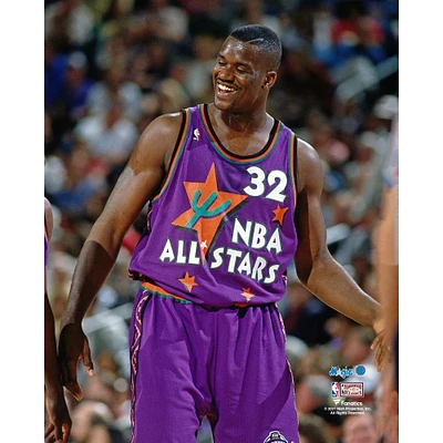 Shaquille O'Neal Orlando Magic Unsigned Hardwood Classics 1995 NBA All-Star Game Smile Photograph