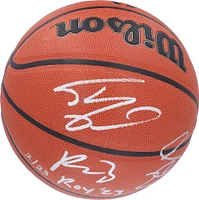 Ballon de basket-ball d'intérieur/extérieur Wilson Authentic Series signé à plusieurs reprises par Shaquille O'Neal, Paolo Banchero et Mike Miller des Orlando Magic avec les inscriptions « ROY 01 » et « ROY '23 » - Édition limitée à 23 exemplaires