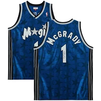 Maillot authentique Mitchell & Ness bleu autographié par Tracy McGrady Orlando Magic 2000-2001
