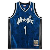 Maillot authentique Mitchell & Ness bleu autographié par Tracy McGrady Orlando Magic 2000-2001