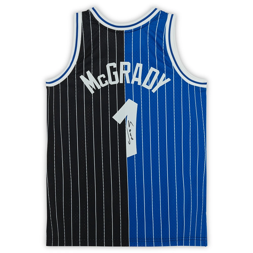 Tracy McGrady Orlando Magic Autographed Black and Blue Split Mitchell & Ness 2003-04 Swingman Jersey