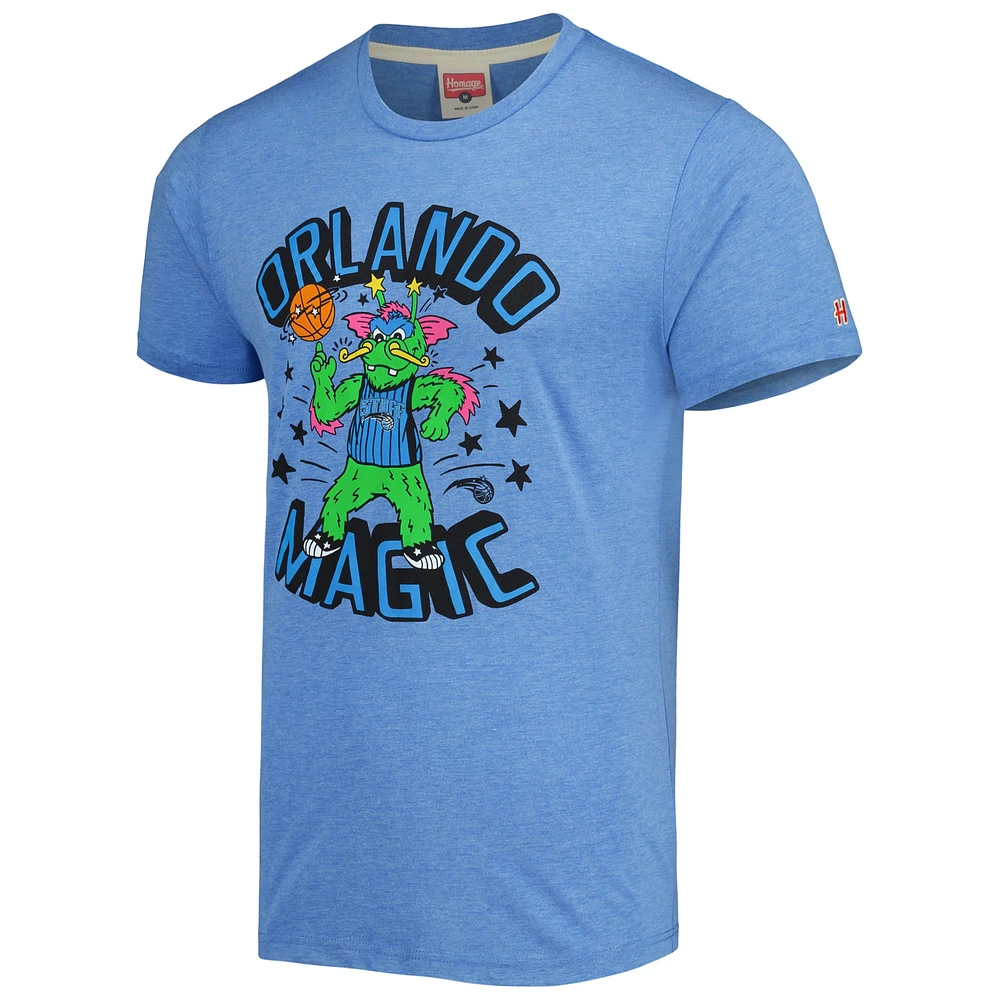 Unisex Homage Blue Orlando Magic Team Mascot Tri-Blend T-Shirt