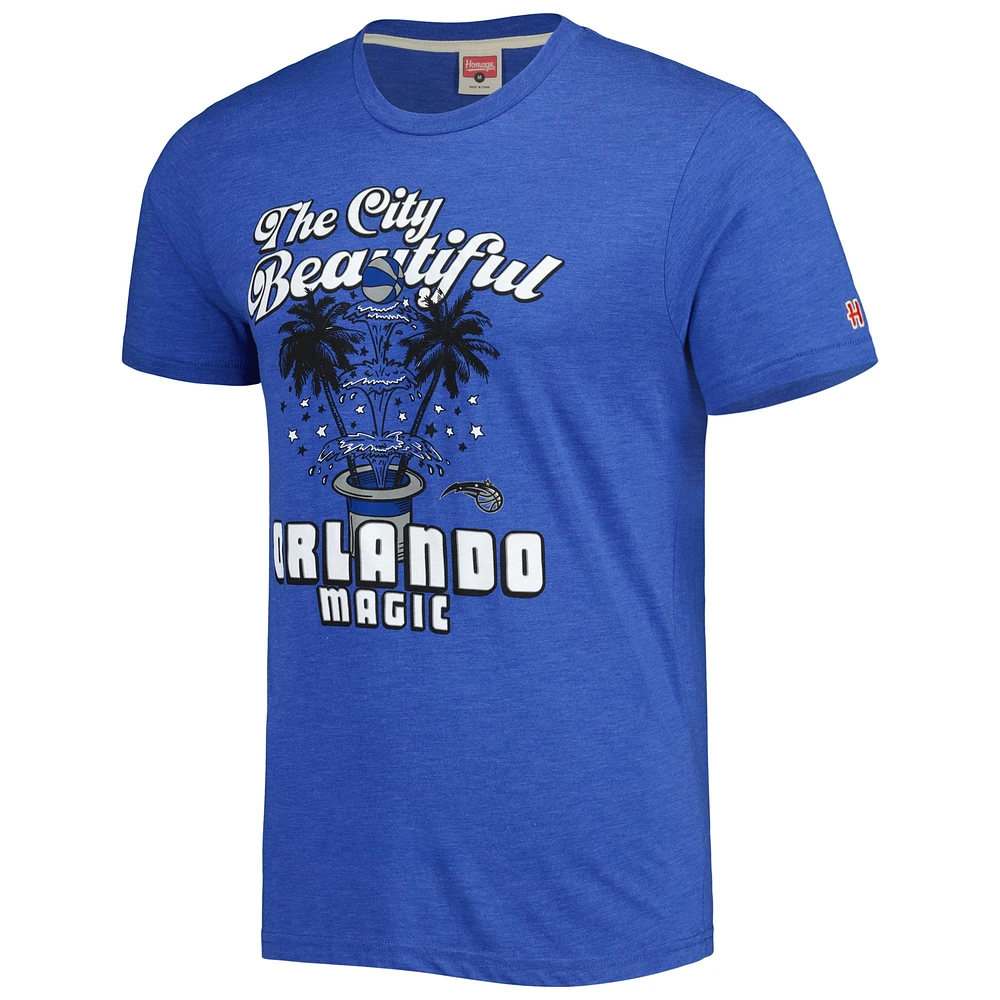 Unisex Homage Royal Orlando Magic Hometown Hyper Local Tri-Blend T-Shirt